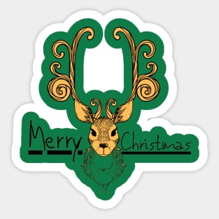 Merry Christmas - Santa Reindeer Sticker